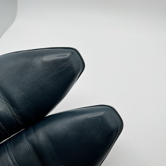 Vintage 90s Tribeca Leather Ankle Harness Teal Booties Womens 6.5 Biker Brazil - Picture 9 of 11